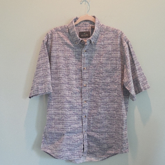 RedHead Other - RedHead Men's Blue Casual Button Down Shirt Size Large With Truck/Canoe Design